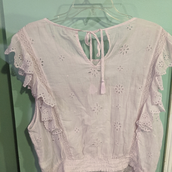 🔥NWT:🔥XL New Preppy Aerie Pale Pink Crop Top - Picture 4 of 5